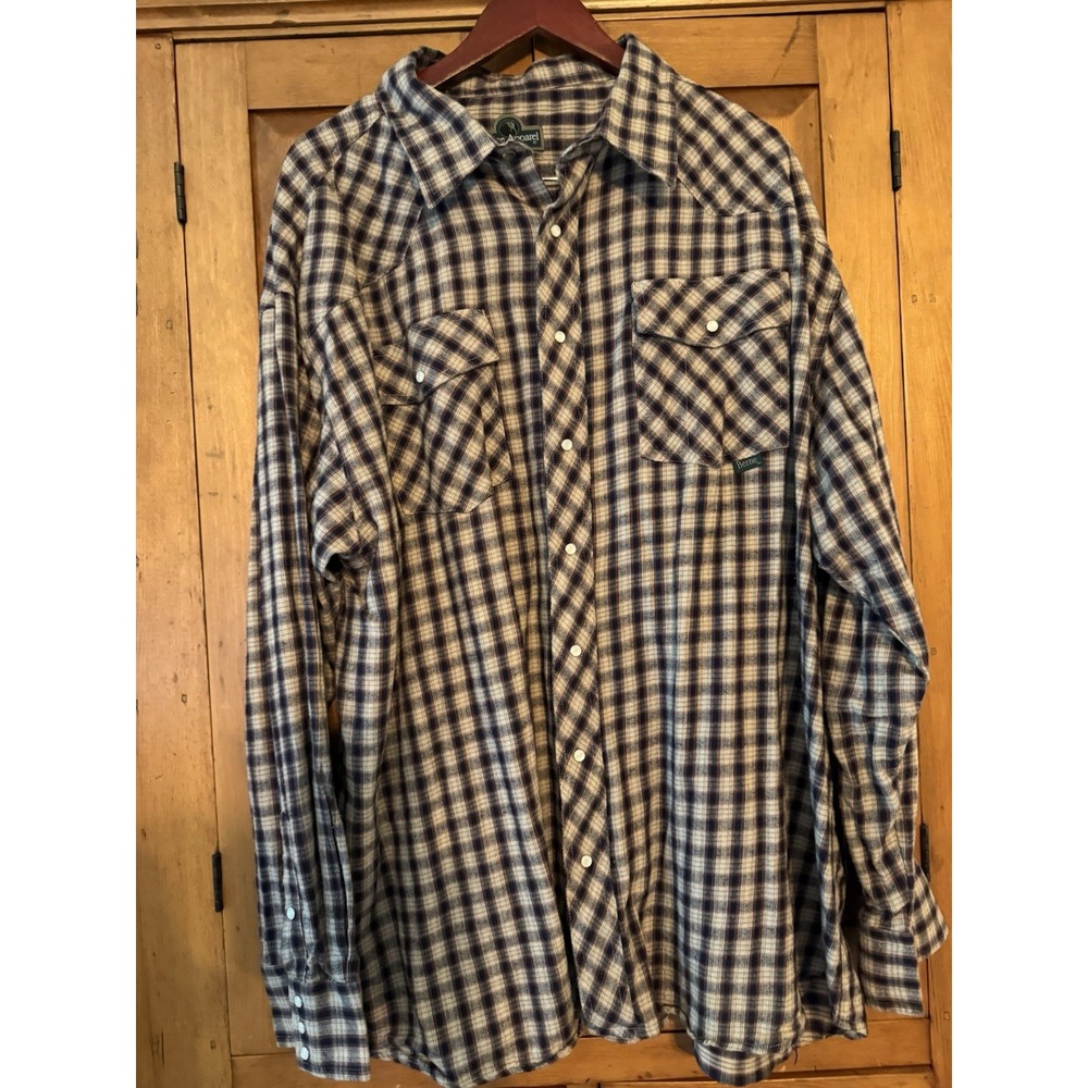 Berne Appearal 3XLT Plaid Cotton Pearl snap Men's Shirt Flannel